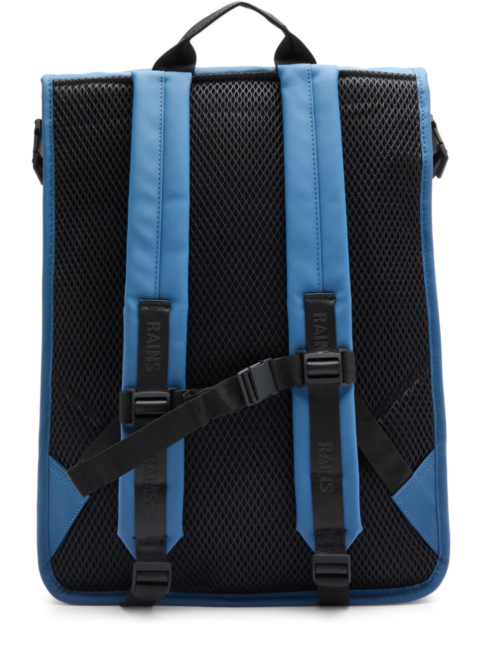 NWT RAINS Trail Roll-Top Backpack W3 Waterproof Color is Blue with Black Accents - Picture 2 of 12